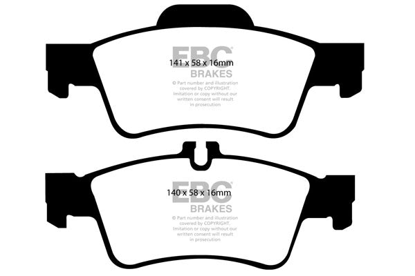 Pastiglie Freno EBC Ultimax DP1491 per Mercedes-Benz Classe E (W211), Mercedes-Benz Classe E (W212) e altre