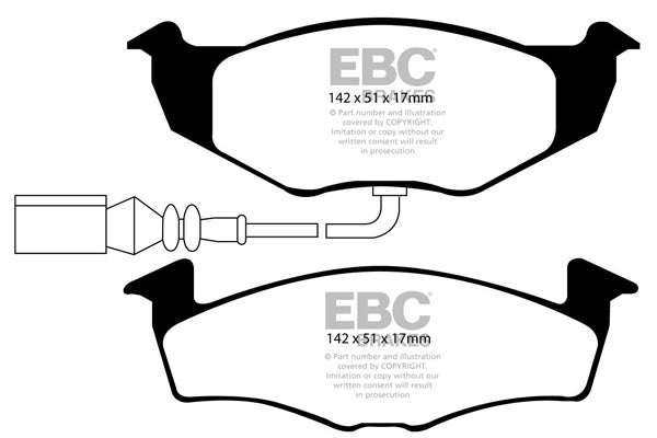 Pastiglie Freno EBC Ultimax DP1498 per Volkswagen Polo (9N), Skoda Fabia (6Y) e altre