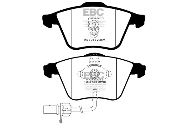 Pastiglie Freno EBC Redstuff DP31510C per Audi A6 quattro (C5/4B), Audi A6 quattro Avant (C5/4B) e altre