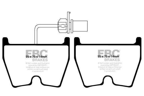 Pastiglie Freno EBC Yellowstuff DP41513R per Audi R8, Volkswagen Phaeton e altre