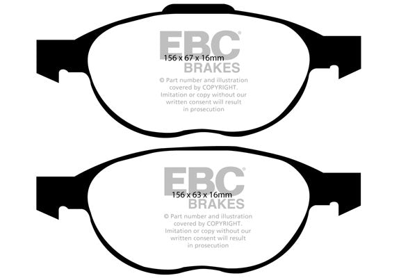 Pastiglie Freno EBC Ultimax DP1524 per Ford Focus (Mk3), Volvo S40 e altre