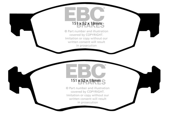 Pastiglie Freno EBC Ultimax DP1528 per Fiat Doblo e Fiat Punto