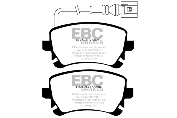 Pastiglie Freno EBC Ultimax DP1534 per Volkswagen Transporter (Kombi)/Camper Van e Volkswagen Caravelle