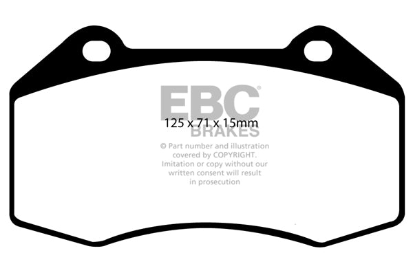 Pastiglie Freno EBC Yellowstuff DP41539R per Renault Megane Hatch (Mk2), Renault Megane Saloon (Mk2) e altre