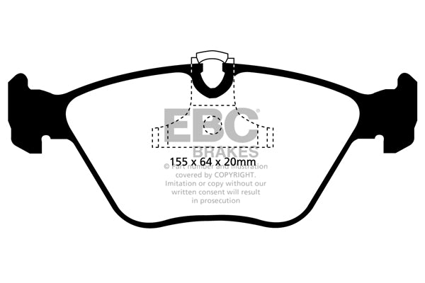 Pastiglie Freno EBC Ultimax DP1552 per BMW X3 (E83), BMW Serie 3 (E46) e altre