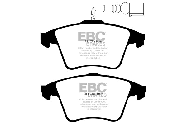 Pastiglie Freno EBC Ultimax DP1556 per Volkswagen Transporter (Kombi)/Camper Van e Volkswagen Caravelle