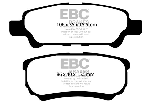 Pastiglie Freno EBC Greenstuff DP21563 per Mitsubishi Lancer, Dodge Caliber e altre