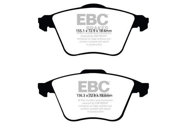 Pastiglie Freno EBC Orangestuff DP91574 per Volvo V40, Volvo S40 e altre