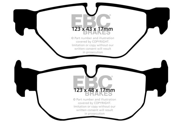 Pastiglie Freno EBC Yellowstuff DP41577R per BMW Serie 3 (E91), BMW Serie 3 (E90) e altre