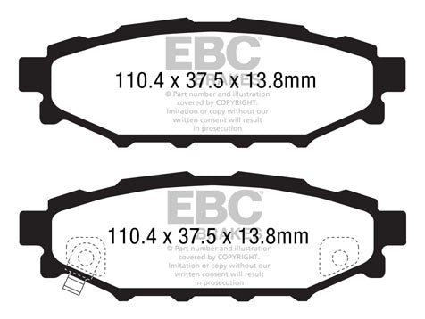 Pastiglie Freno EBC Ultimax DP1584 per Subaru Legacy, Subaru Outback e altre