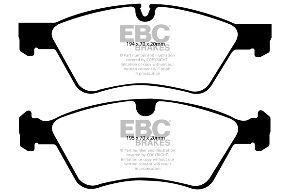 Pastiglie Freno EBC Redstuff DP31592C per Mercedes-Benz Classe R (W251), Mercedes-Benz Classe E (W211) e altre
