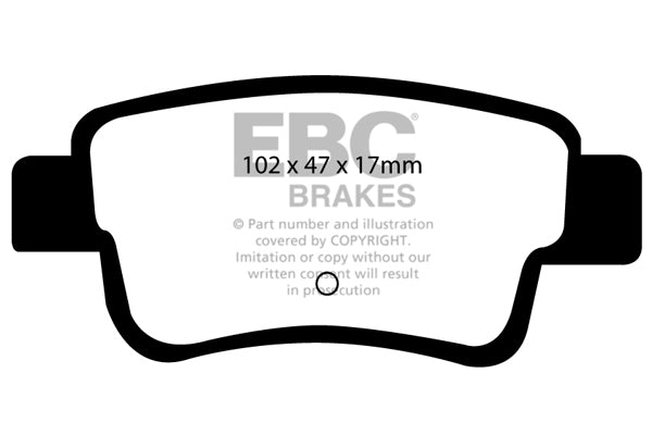 Pastiglie Freno EBC Yellowstuff DP41599R per Fiat Grande Punto, Opel Corsa (D) e altre