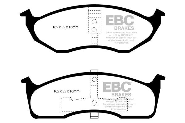 Pastiglie Freno EBC Yellowstuff DP41623R per Chrysler 300M, Chrysler Neon e altre