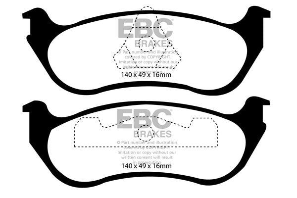 Pastiglie Freno EBC Greenstuff DP21627 per Lincoln Town Car