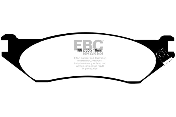 Pastiglie Freno EBC Ultimax DP1638 per Dodge Durango, Dodge Ram Pick-Up (1500) (4WD) e altre