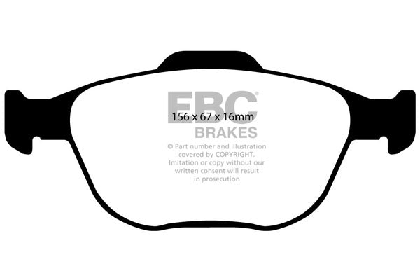 Pastiglie Freno EBC Greenstuff DP21641 per Ford Fiesta (Mk6) e Ford Focus (Mk1)