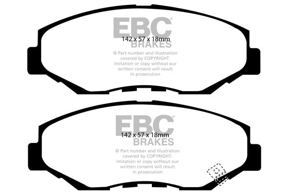 Pastiglie Freno EBC Yellowstuff DP41655R per Honda CR-V, Honda HR-V e altre