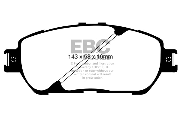 Pastiglie Freno EBC Ultimax DP1674 per Toyota Alphard, Toyota Estima e altre