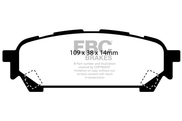 Pastiglie Freno EBC Ultimax DP1687 per Subaru Impreza e Subaru Forester