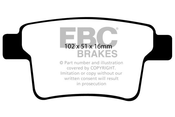 Pastiglie Freno EBC Ultimax DP1731 per Ford Mondeo Saloon (Mk3), Ford Mondeo Estate (Mk3) e altre