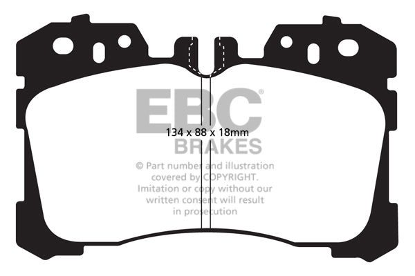 Pastiglie Freno EBC Ultimax DP1811 per Lexus LS460 e Lexus LS600h