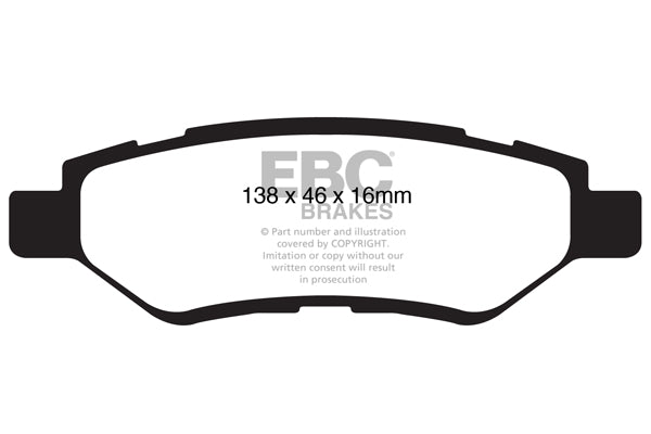Pastiglie Freno EBC Greenstuff DP21829 per Cadillac CTS, Cadillac SRX e altre