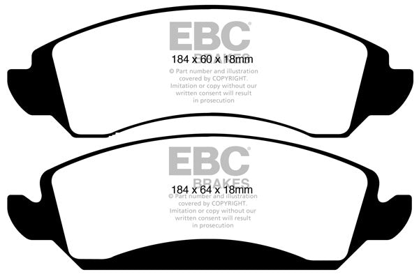 Pastiglie Freno EBC Yellowstuff DP41830R per Cadillac Escalade, Chevrolet Avalanche e altre
