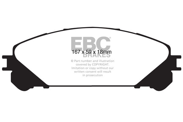 Pastiglie Freno EBC Yellowstuff DP41837R per Lexus RX450h, Toyota Highlander e altre