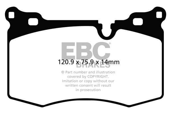 Pastiglie Freno EBC Yellowstuff DP41854R per Mini Hatch (2nd Gen)(R56), Mini Clubman (R55) e altre