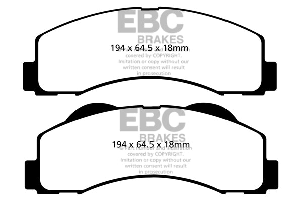 Pastiglie Freno EBC Ultimax DP1855 per Ford F-150, Ford Expedition e altre