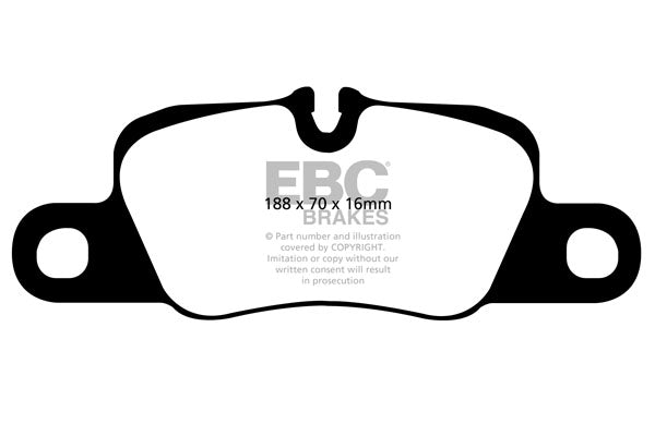 Pastiglie Freno EBC Bluestuff NDX DP51858NDX per Porsche Panamera (in ghisa dischi solo)(970) e altre