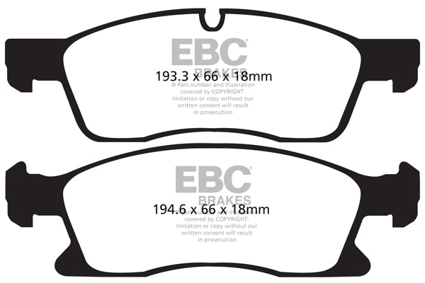 Pastiglie Freno EBC Ultimax DP1871 per Mercedes-Benz Classe GLE (X292), Mercedes-Benz Classe M (W166) e altre