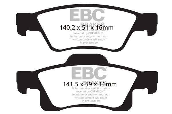 Pastiglie Freno EBC Yellowstuff DP41872R per Dodge Durango e Jeep Grand Cherokee