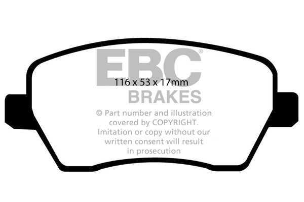 Pastiglie Freno EBC Yellowstuff DP41903R per Suzuki Swift, Nissan Note e altre
