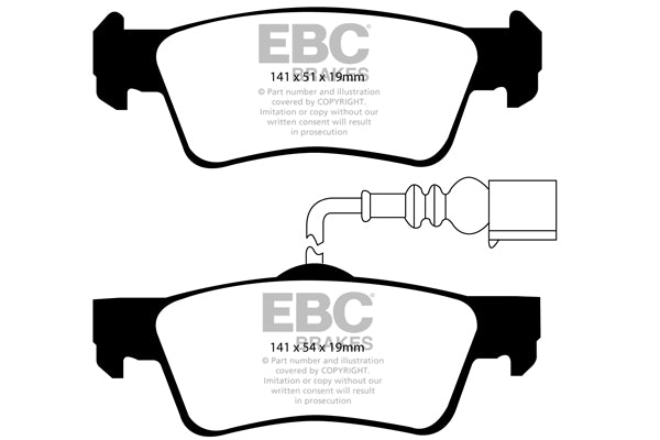 Pastiglie Freno EBC Yellowstuff DP41907R per Volkswagen Caravelle, Volkswagen Transporter (Kombi)/Camper Van e altre