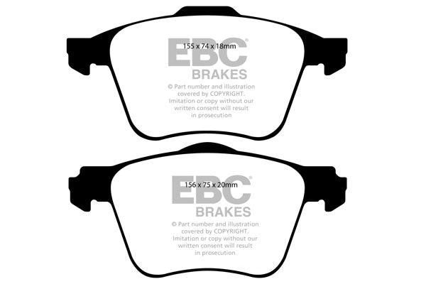 Pastiglie Freno EBC Ultimax DP1914 per Volvo S80 (Mk2), Volvo V70 (Mk3) e altre