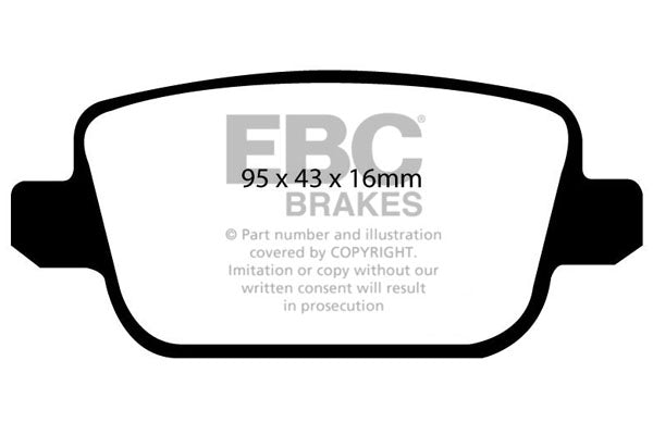 Pastiglie Freno EBC Yellowstuff DP41933R per Volvo V70 (Mk3), Volvo S80 (Mk2) e altre