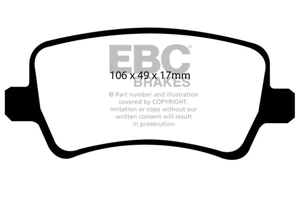 Pastiglie Freno EBC Yellowstuff DP41934R per Volvo S80 (Mk2), Volvo V70 (Mk3) e altre