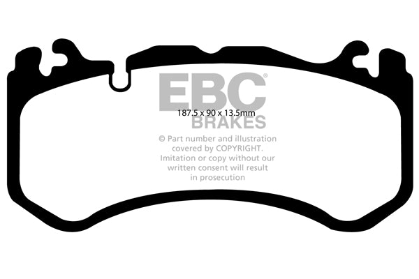 Pastiglie Freno EBC Bluestuff NDX DP51939NDX per Mercedes-Benz Classe SL (R230), Mercedes-Benz Classe C (W204) e altre