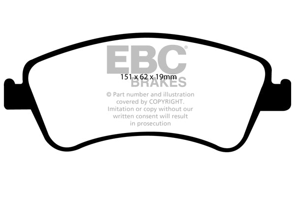 Pastiglie Freno EBC Ultimax DP1950 per Toyota Avensis, Toyota Auris e altre