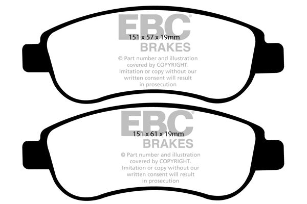 Pastiglie Freno EBC Yellowstuff DP41951R per Honda CR-V