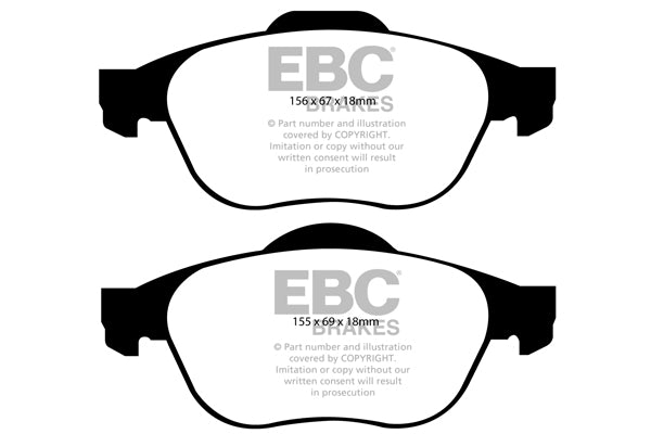 Pastiglie Freno EBC Greenstuff DP21958 per Renault Megane Hatch (Mk2), Renault Megane Saloon (Mk2) e altre