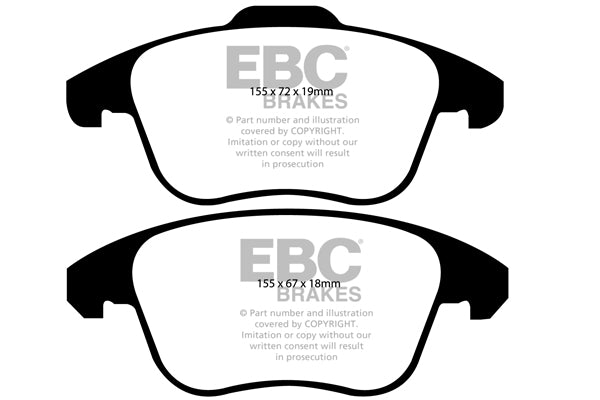 Pastiglie Freno EBC Ultimax DP1960 per Citroen DS5, Citroen C4 Picasso e altre