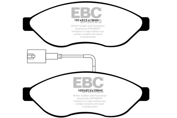 Pastiglie Freno EBC Ultimax DP1968/2 per Fiat Ducato, Peugeot Boxer e altre