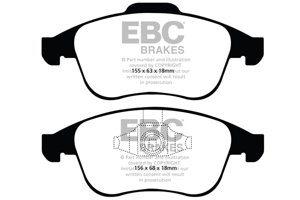 Pastiglie Freno EBC Yellowstuff DP41993R per Renault Laguna 3 e Renault Laguna 3 Coupe
