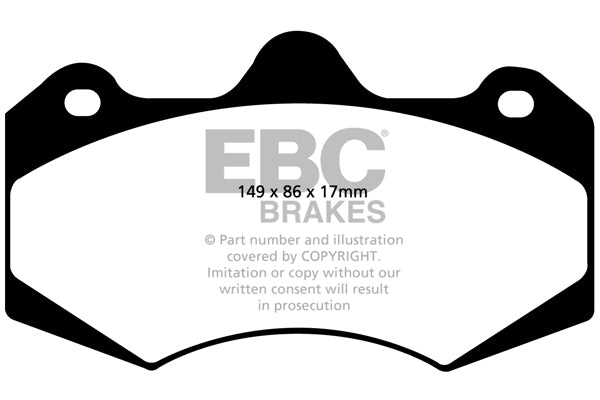 Pastiglie Freno EBC Yellowstuff DP4042R per Lotus Evora, Morgan Aero 8 e altre