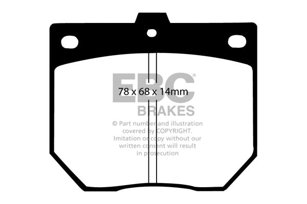 Pastiglie Freno EBC Ultimax DP287 per Mazda Cosmo (110S), Nissan Laurel e altre