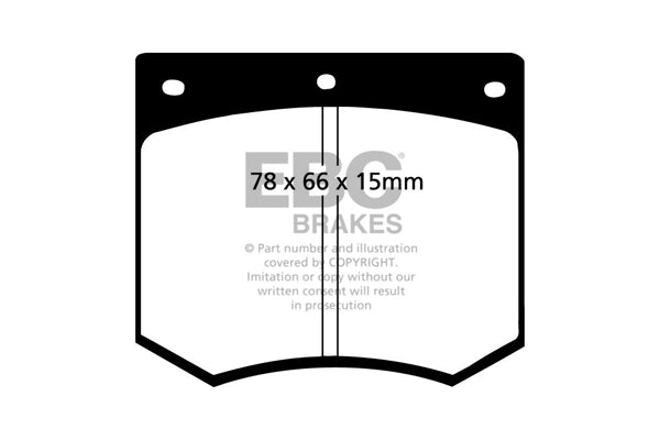 Pastiglie Freno EBC Yellowstuff DP4291R per Ford Granada, Ford Capri (Mk3) e altre
