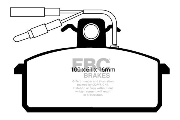 Pastiglie Freno EBC Ultimax DP410/2 per Lancia Prisma e Lancia Delta