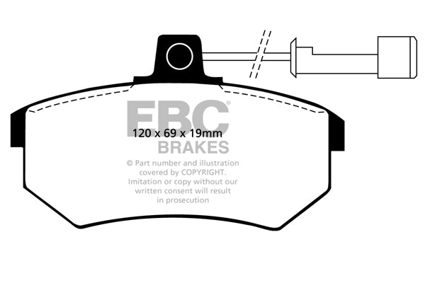 Pastiglie Freno EBC Ultimax DP486 per Audi 80, Audi 100 e altre